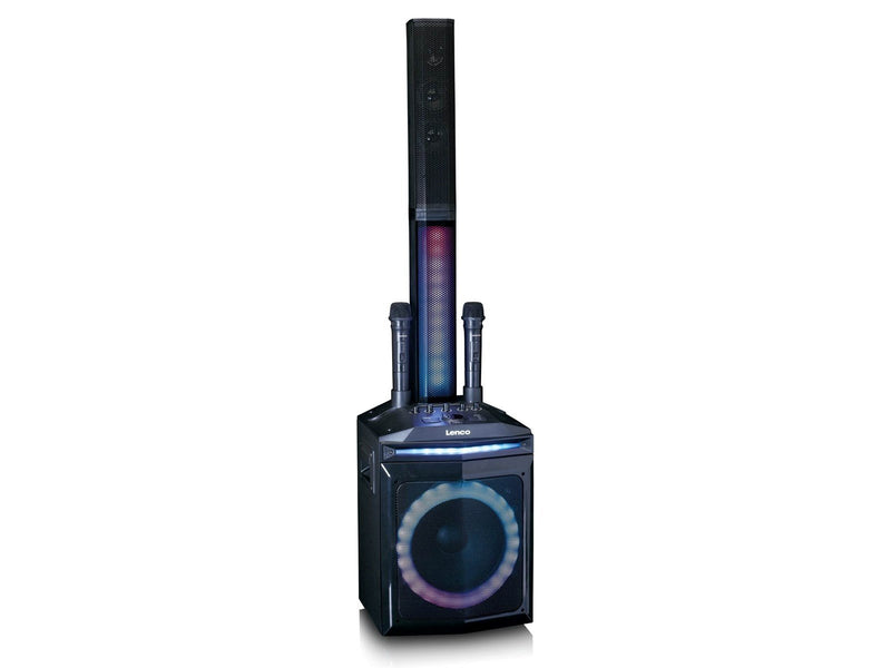 Lenco PA-220BK - PA with subwoofer and detachable tweeter column - Black