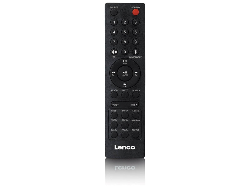 Lenco PA-260BK - PA with full front LED lighting and disco ball - Bluetooth - Black