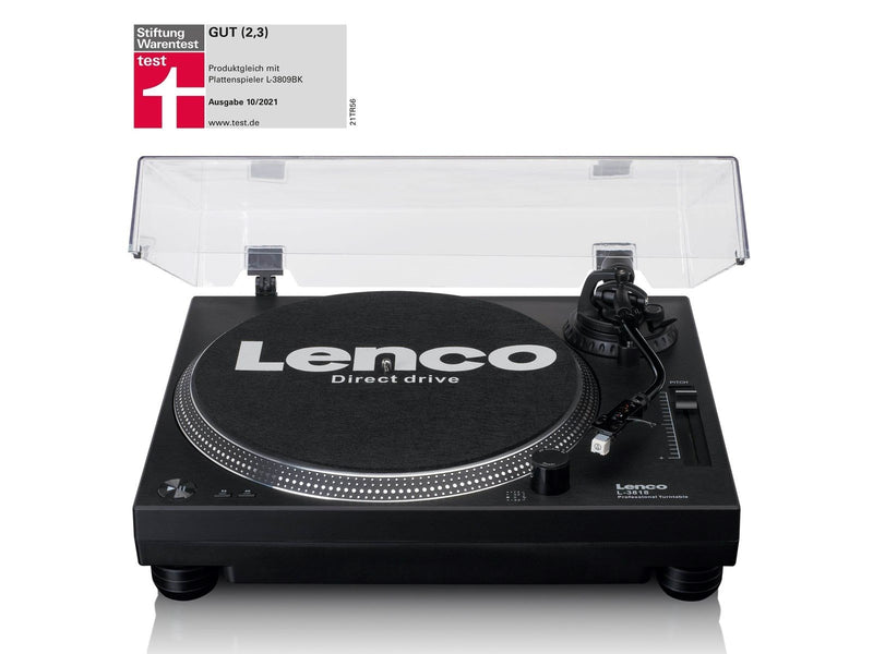 Lenco L-3818BK - Direct drive Record Player with USB/PC Encoding - Plattenspieler Schwarz