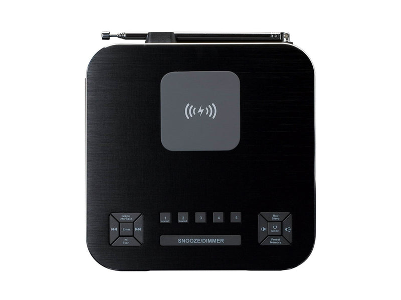 Lenco CR-650BK - DAB+/ FM Clock Radio with Bluetooth® and wireless charging black - DAB/DAB+/FM - Stereo - schwarz