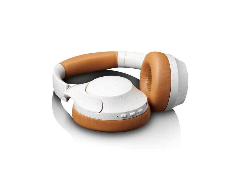 Lenco HPB-830GY - Wireless Bluetooth Headphones with Active Noise Cancelling and built-in microphones - Grey/White