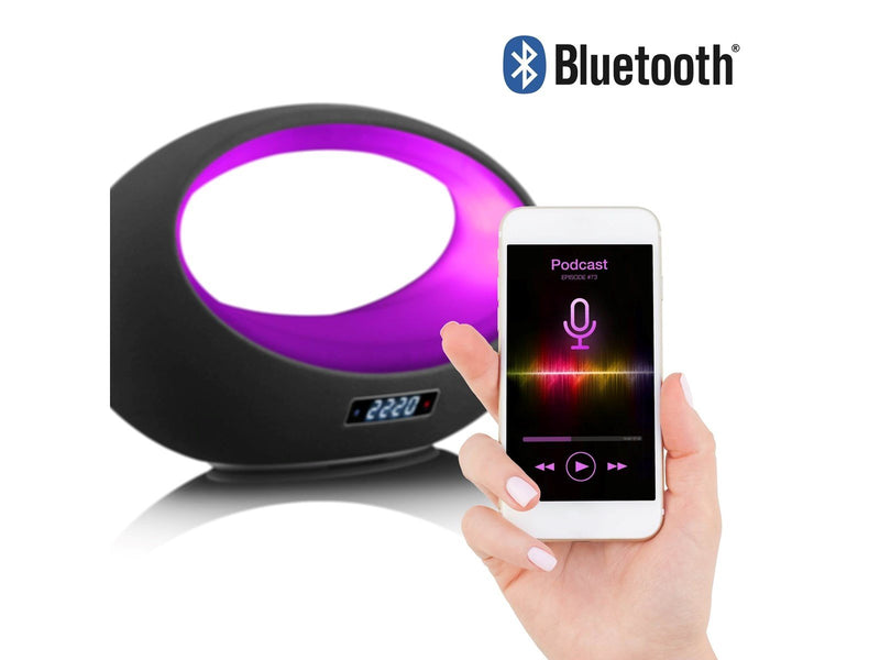 Lenco BT-210 - Bluetooth® Stereo speaker with 8 hours playing time and 6 W output power plus LED lights -Black