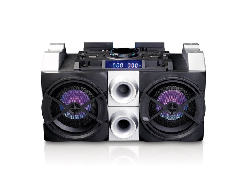 Lenco PMX-150 - High power DJ mixer system with Bluetooth® USB FM radio and party lights - Black