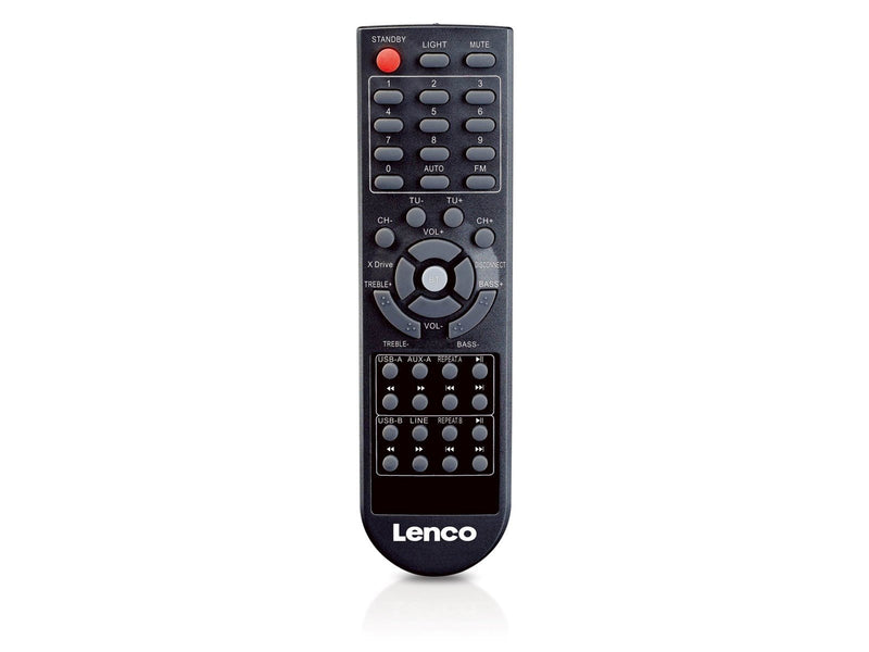 Lenco PMX-150 - High power DJ mixer system with Bluetooth® USB FM radio and party lights - Black