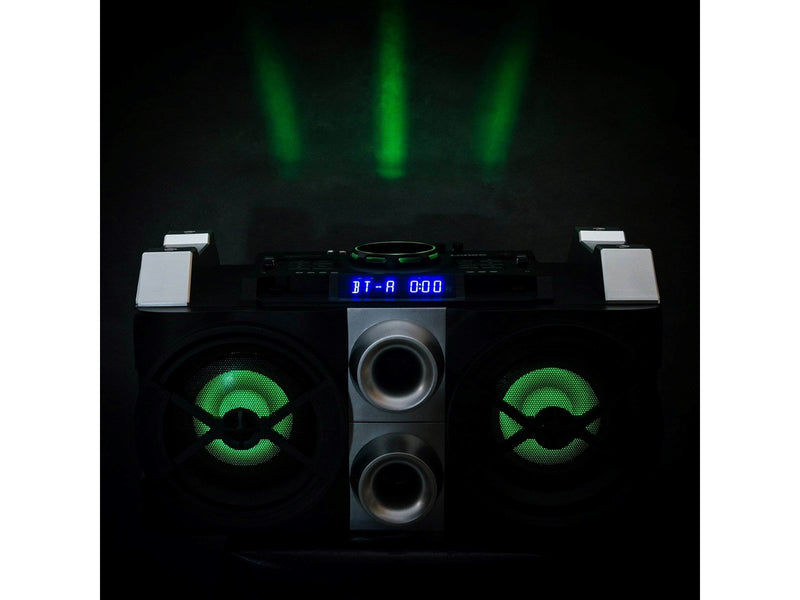 Lenco PMX-150 - High power DJ mixer system with Bluetooth® USB FM radio and party lights - Black