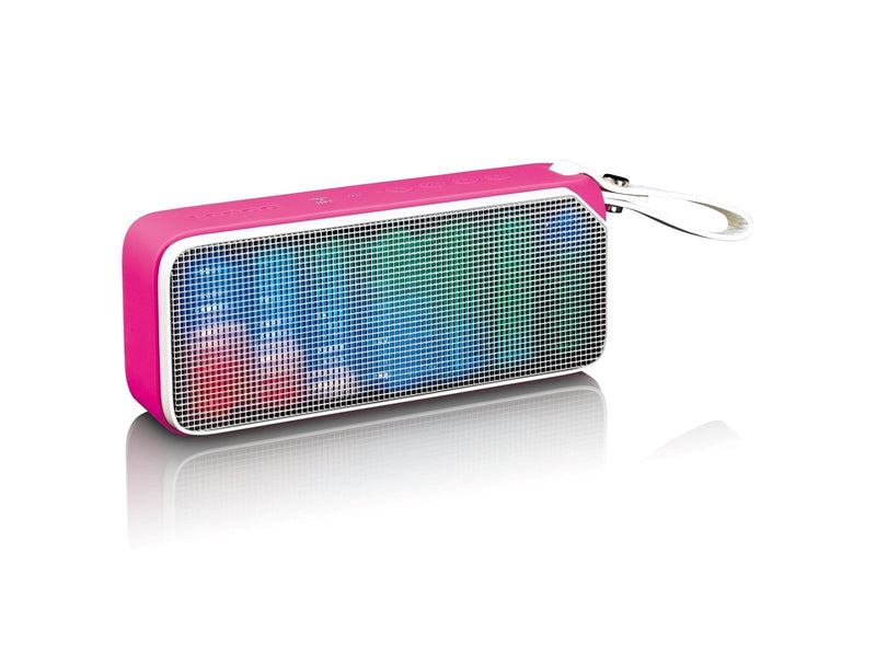 Lenco BT-191PK - Bluetooth stereo speaker splashproof with party lights - Pink