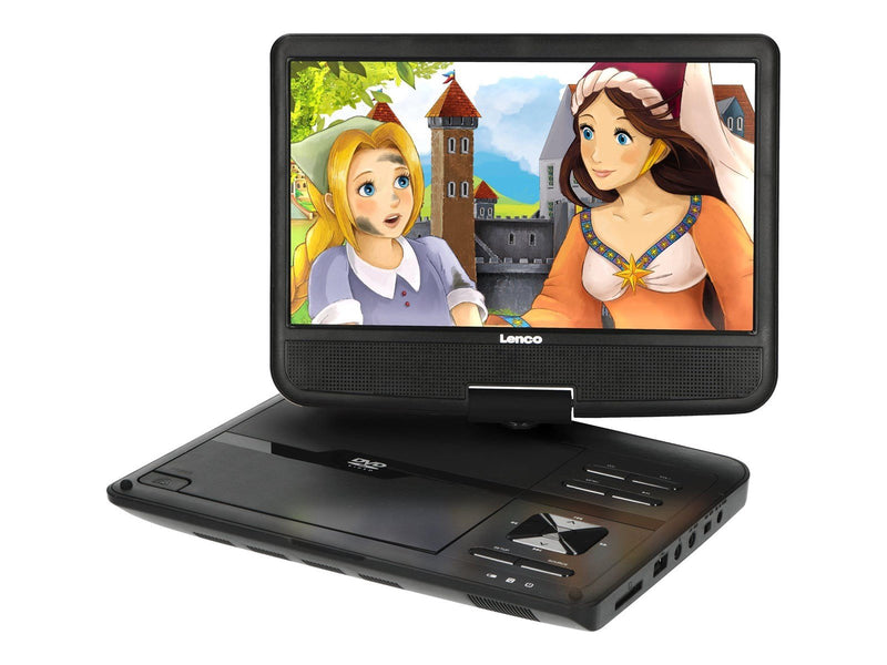 Lenco DVP-1010BK - Portable 10" DVD-Player with USB - Headphone-suspension bracket - Black