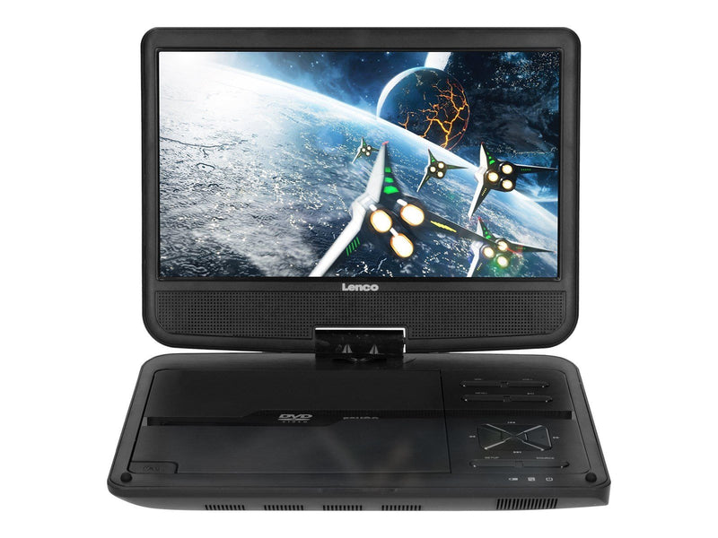 Lenco DVP-1010BK - Portable 10" DVD-Player with USB - Headphone-suspension bracket - Black