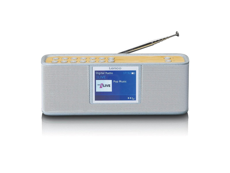 Lenco PDR-046GY - DAB+ radio met Bluetooth® 5.0 white/bamboo - DAB/DAB+/FM - Stereo - Weiß