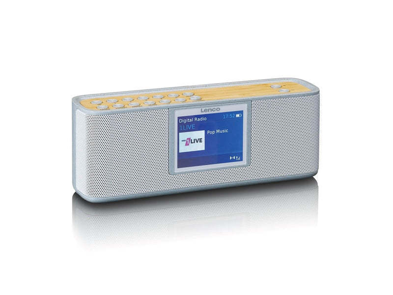 Lenco PDR-046GY - DAB+ radio met Bluetooth® 5.0 white/bamboo - DAB/DAB+/FM - Stereo - Weiß