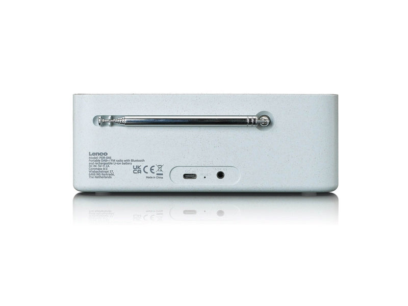 Lenco PDR-046GY - DAB+ radio met Bluetooth® 5.0 white/bamboo - DAB/DAB+/FM - Stereo - Weiß