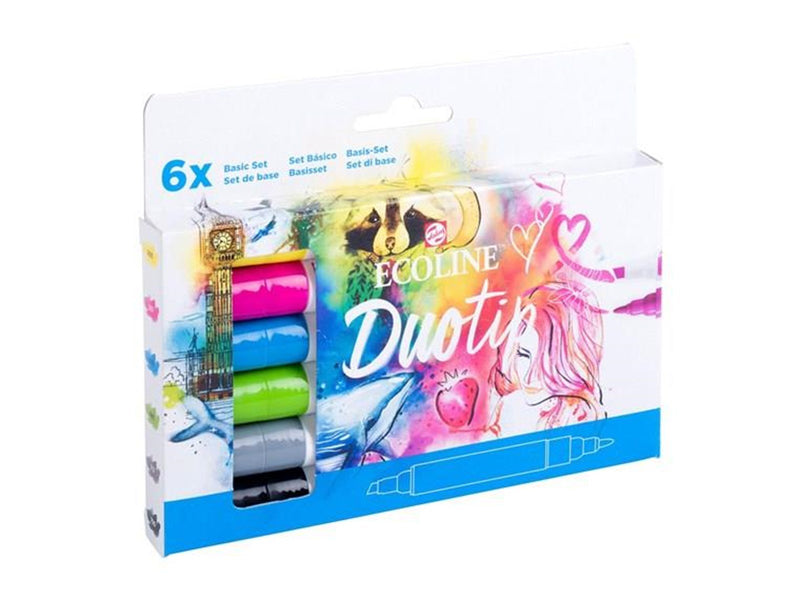 Talens Ecoline Duotip Markers Basic set 6 pcs.