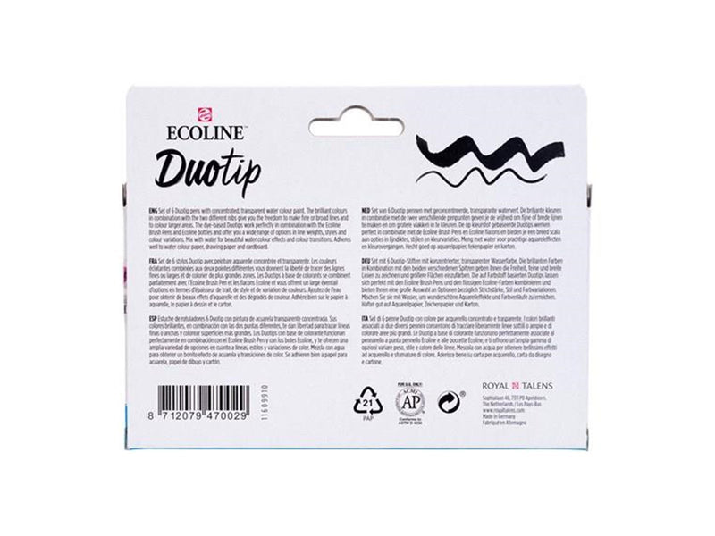 Talens Ecoline Duotip Markers Basic set 6 pcs.