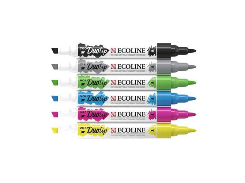 Talens Ecoline Duotip Markers Basic set 6 pcs.