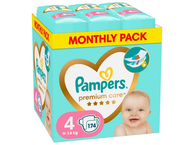 Pampers Premium Monthly Box Size 4 9-14kg 174 pcs