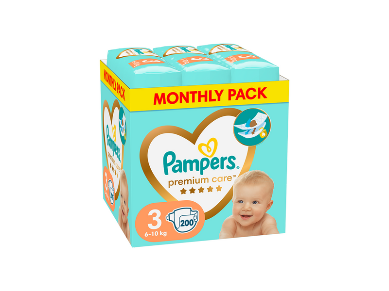 Pampers Premium Monthly Box Size 3 6-10 kg 200 pcs