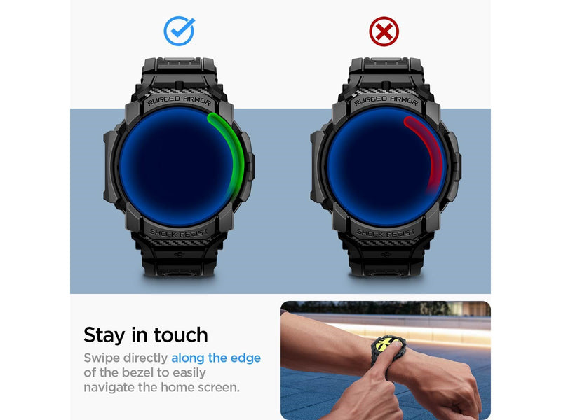 Spigen Rugged Armor Pro - matte black - Samsung Galaxy Watch7 (40mm)