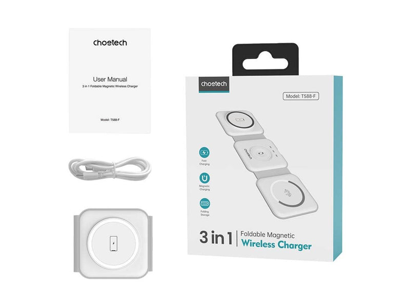 Choetech T588-F 3in1 Magnetic Wireless Charger 15W