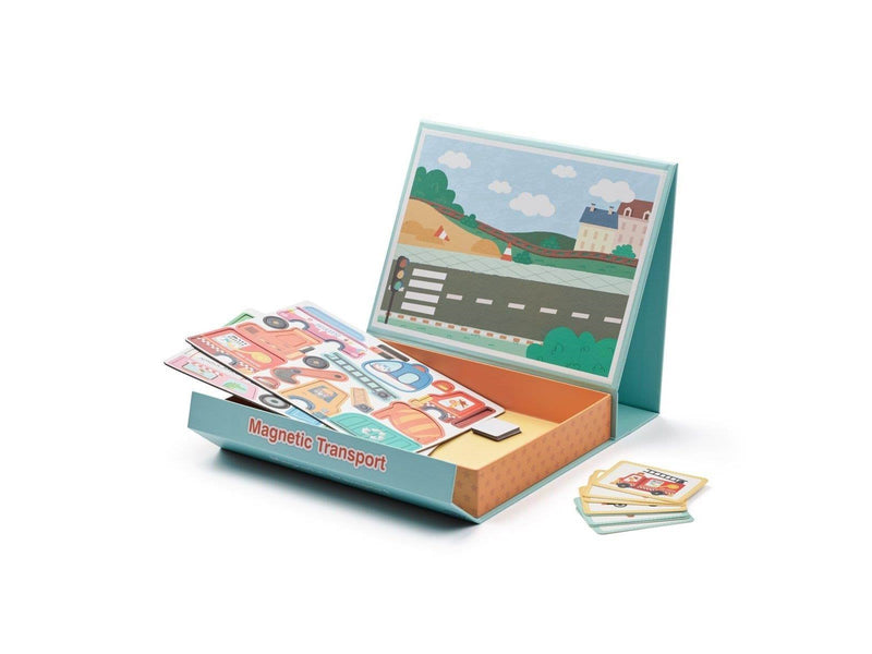 ET Toys Small Wood – Magnetic Vehicle Set w. Carry Box (L20229)