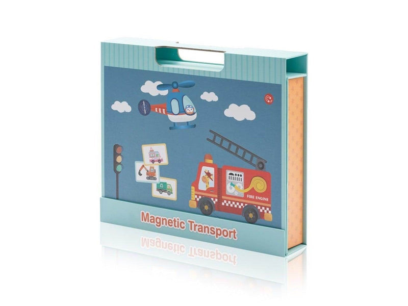 ET Toys Small Wood – Magnetic Vehicle Set w. Carry Box (L20229)