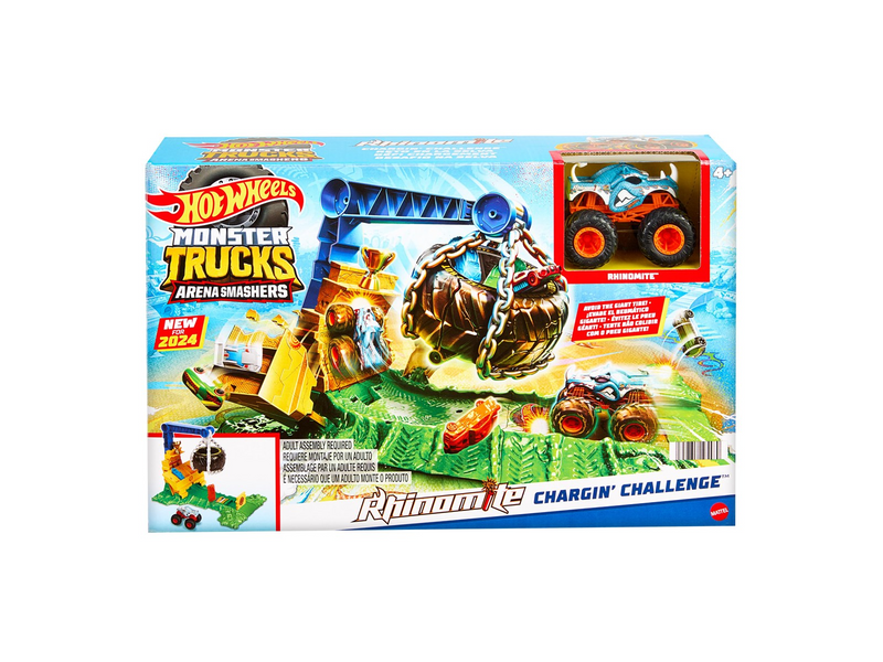 Hot Wheels Monster Trucks Rhinomite Chargin’ Challenge Playset