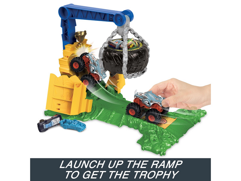 Hot Wheels Monster Trucks Rhinomite Chargin’ Challenge Playset