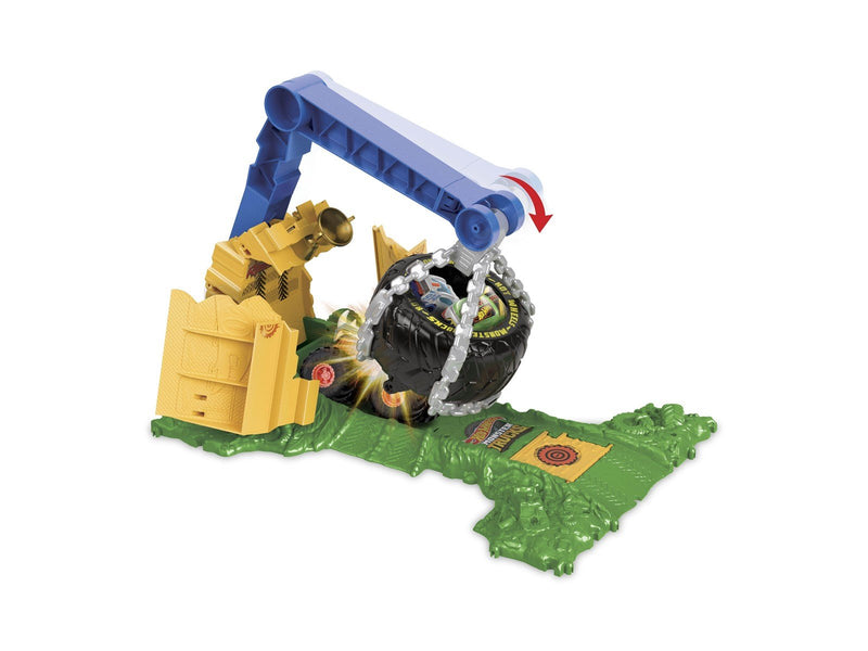 Hot Wheels Monster Trucks Rhinomite Chargin’ Challenge Playset