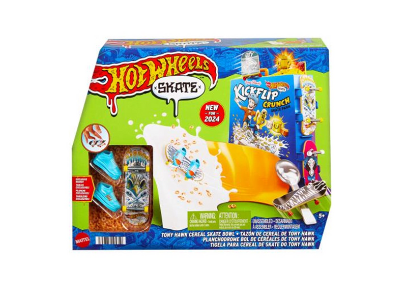 Hot Wheels Skate Tony Hawk Cereal Skate Bowl Fingerboard Set