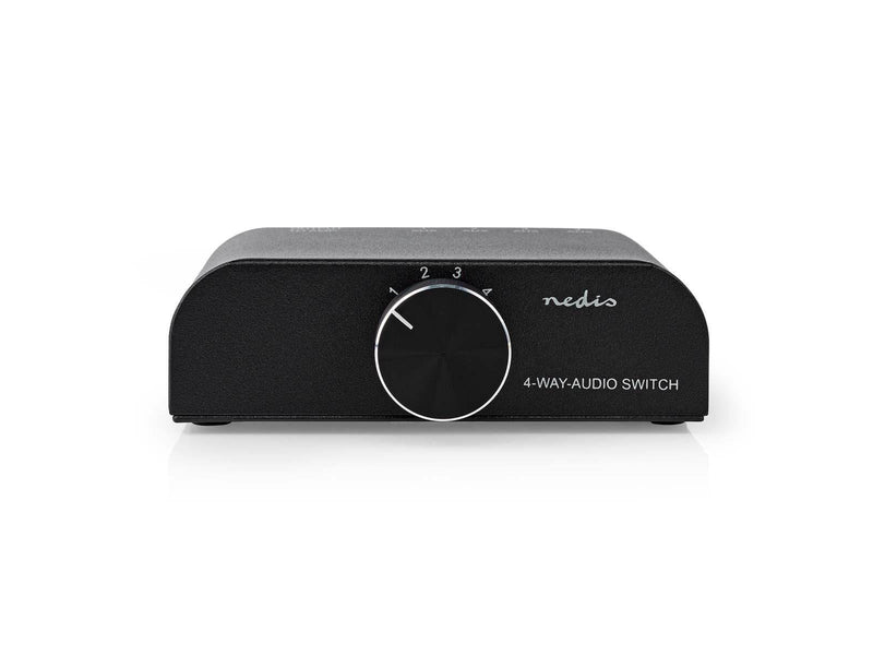 Nedis - Analogue 4-Way-Audio Switch - 3 x RCA Stereo (Phono) + 3.5 mm Jack - 4 ports