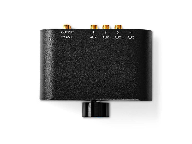 Nedis - Analogue 4-Way-Audio Switch - 3 x RCA Stereo (Phono) + 3.5 mm Jack - 4 ports