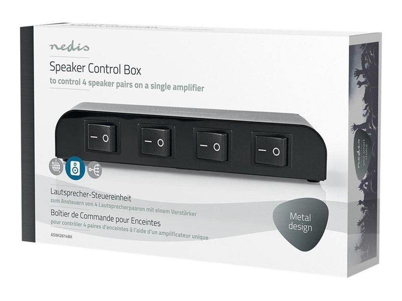 Nedis ASWI2614BK - audio switch - 4 ports