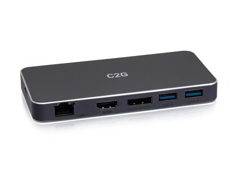 C2G USB-C 7-in-1 Dual Display MST Docking Station with HDMI DisplayPort Ethernet USB and Power Delivery up to 100W - 4K 60Hz - d