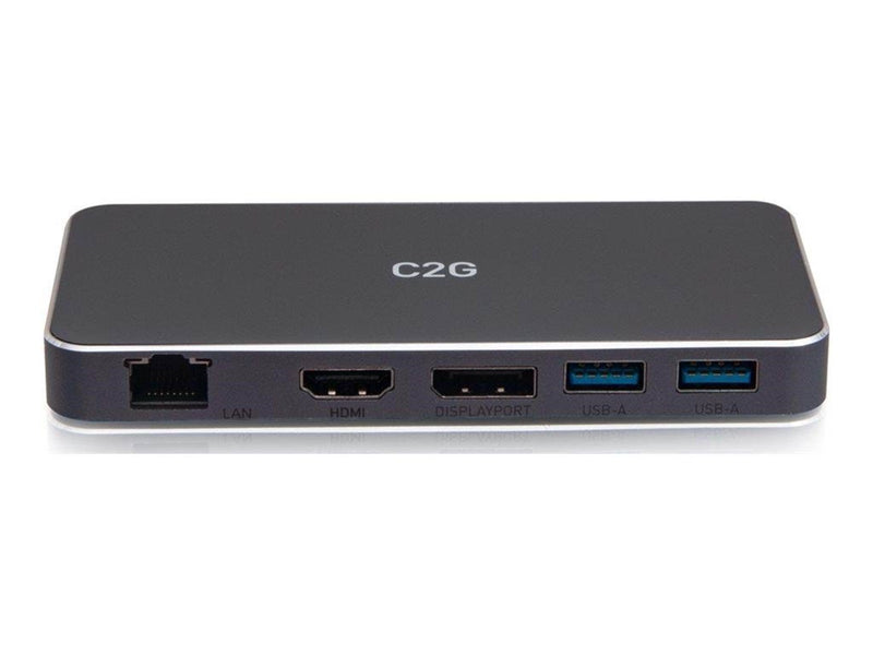 C2G USB-C 7-in-1 Dual Display MST Docking Station with HDMI DisplayPort Ethernet USB and Power Delivery up to 100W - 4K 60Hz - d
