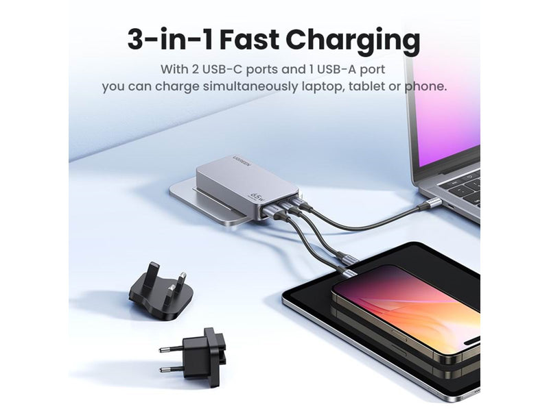 UGREEN Nexode Pro 65W 3-Port GaN Ultra-Slim Fast Travel Charger