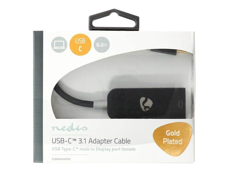 Nedis USB-C 3.1 Adapter Cable - USB / DisplayPort adapter - 24 pin USB-C to DisplayPort - 20 cm