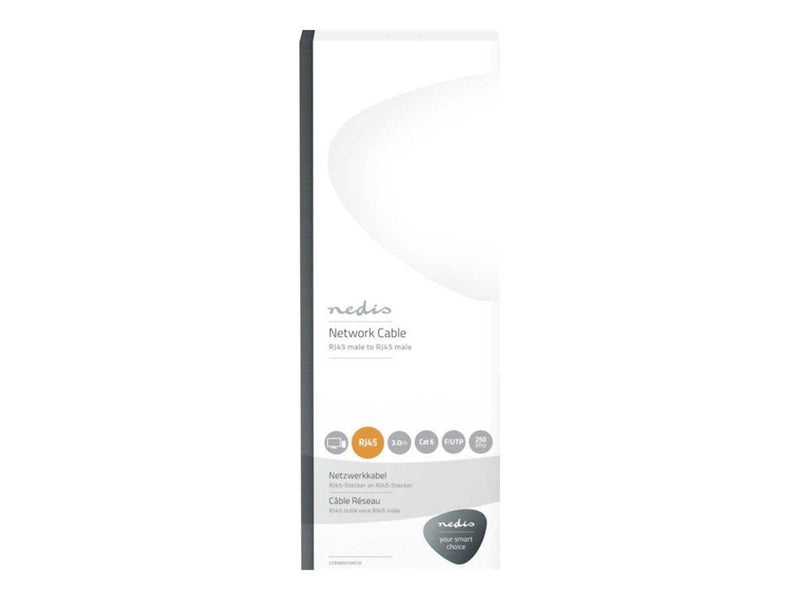 Nedis network cable - 3 m - antracite - Schwarz - 3 meter
