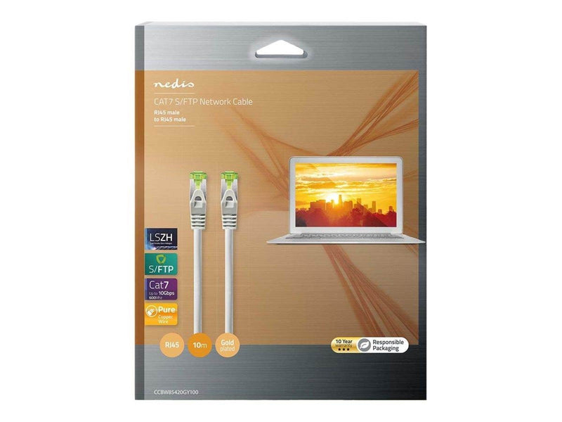 Nedis patch cable - 10 m - grey - Grau - 10 meter