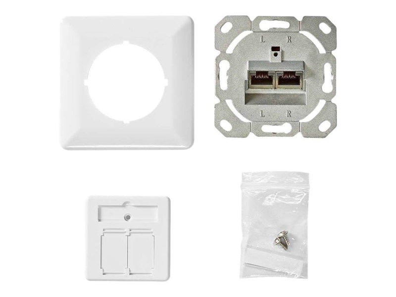 Nedis - socket-outlet - 2 network sockets - white