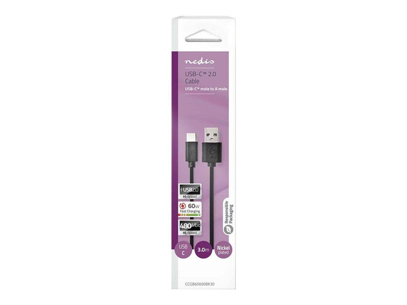 Nedis - USB-C cable - USB Type A to 24 pin USB-C - 3 m