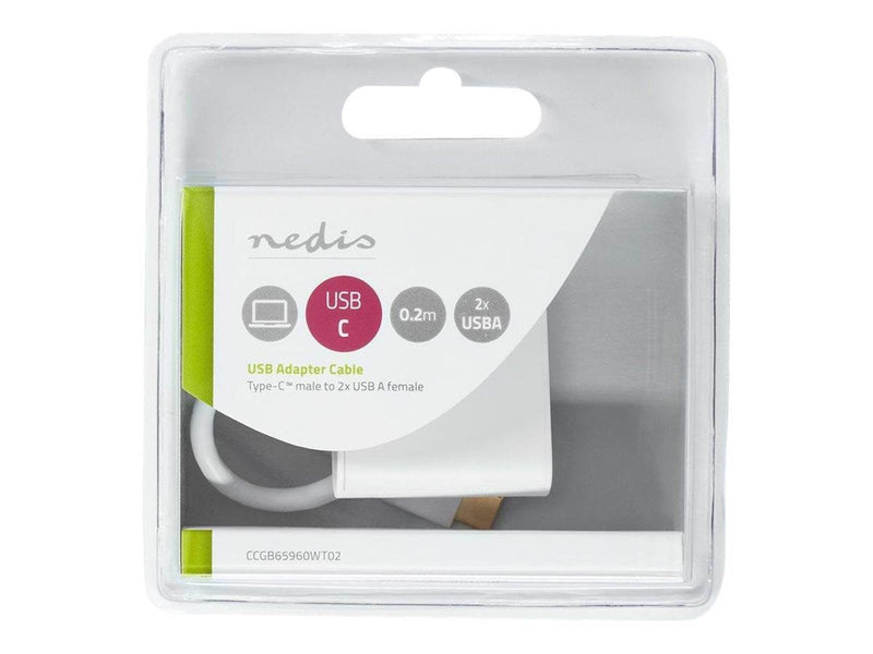 Nedis CCGB65960WT02 - hub - 2 ports USB-Hubs - 2 - Weiß