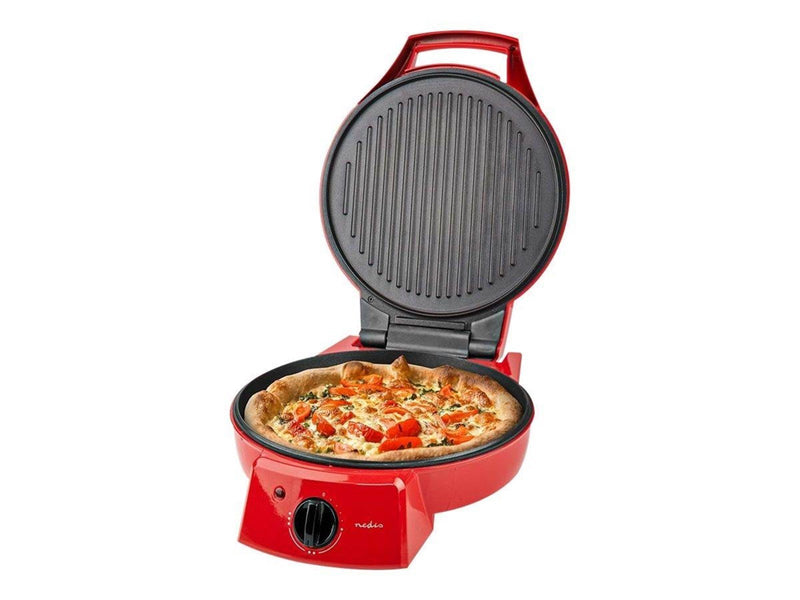 Nedis FCPM100FRD - pizza maker/grill - red black