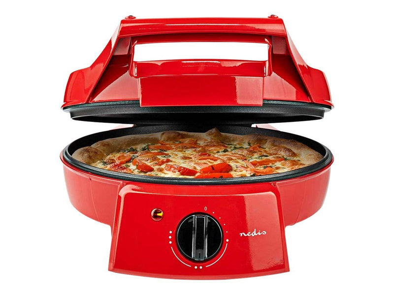 Nedis FCPM100FRD - pizza maker/grill - red black