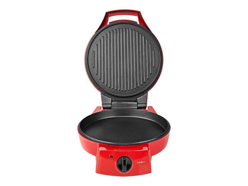 Nedis FCPM100FRD - pizza maker/grill - red black