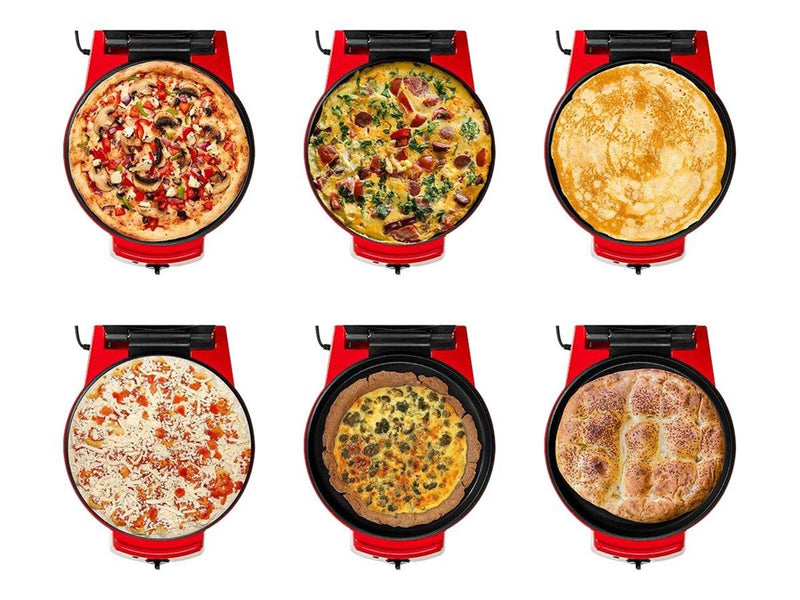 Nedis FCPM100FRD - pizza maker/grill - red black