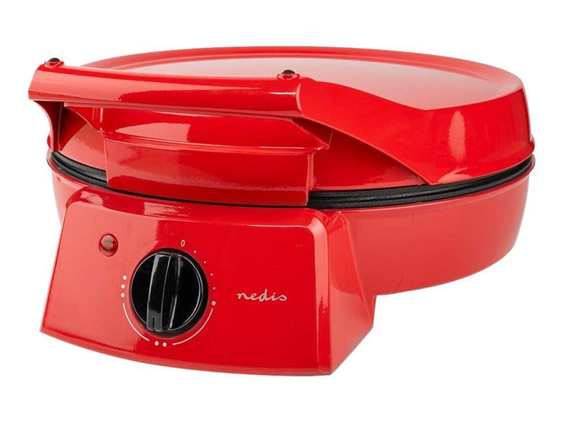 Nedis FCPM100FRD - pizza maker/grill - red black