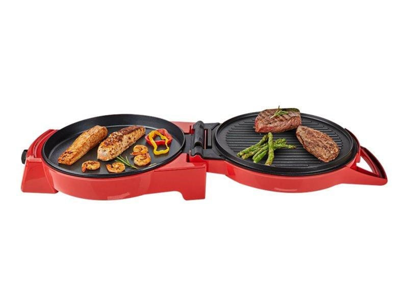 Nedis FCPM100FRD - pizza maker/grill - red black