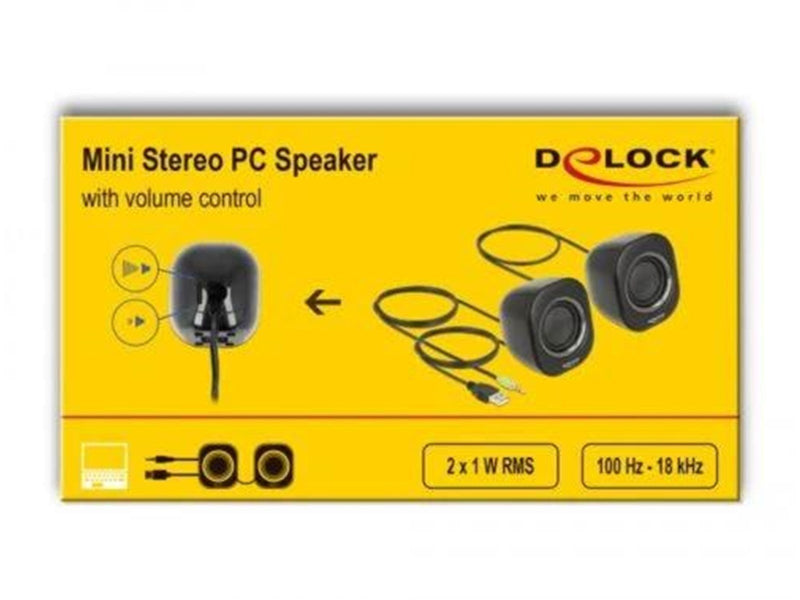 DeLOCK Mini Stereo PC Speaker - Schwarz