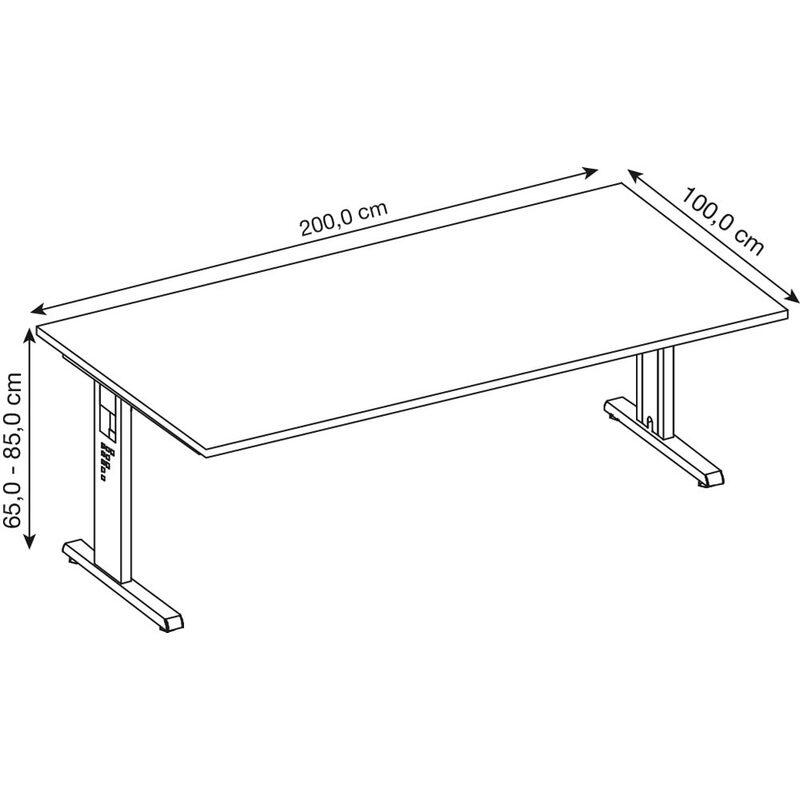 HAMMERBACHER höhenverstellbarer Schreibtisch VOS2E/5/W lichtgrau