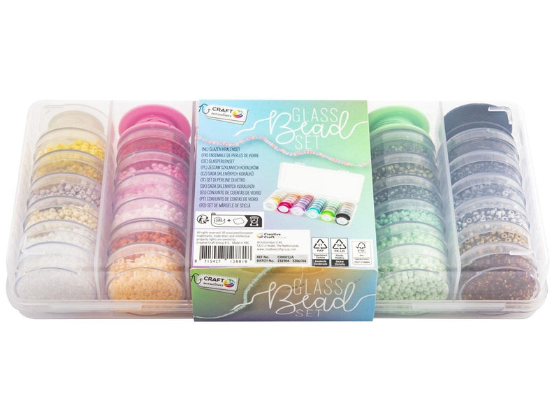 Craft Sensations Rocaille glass beads 36 pcs in plastic storage box