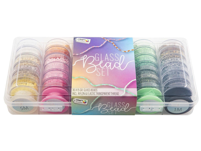 Craft Sensations Rocaille glass beads 36 pcs in plastic storage box